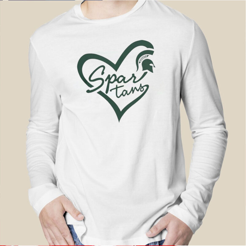 Michigan State Spartans Script Heart MSU TShirt