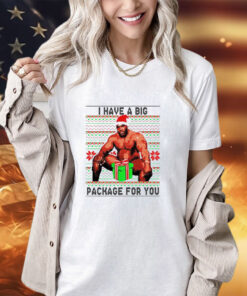 Barry Wood sitting I have a big package for you Christmas shirt