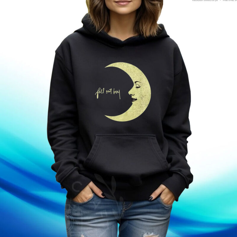 Fall Out Boy Moon Logo Boyfriend Fit Girls Hoodie Shirt