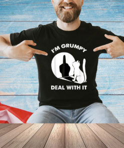 Funny Cat Shirts Cat Shadow I'm Grumpy Deal With It T-Shirt