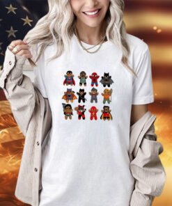 Gingerbread Heroes and Villains cartoon shirt