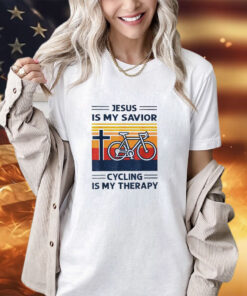 Jesus is my savior cycling is my therapy shirt