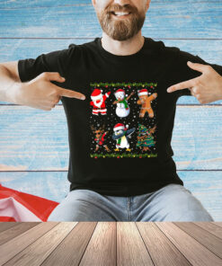 Jolly Dabbing Santa Festive Friends A Merry Christmas Squad T-Shirt