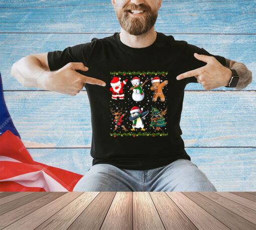 Jolly Dabbing Santa Festive Friends A Merry Christmas Squad T-Shirt