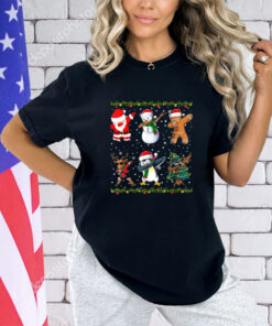 Jolly Dabbing Santa Festive Friends A Merry Christmas Squad T-Shirt