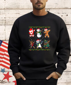 Jolly Dabbing Santa Festive Friends A Merry Christmas Squad T-Shirt