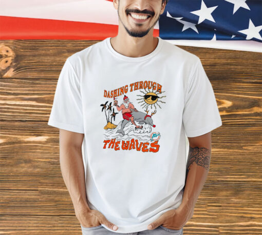 Miami Dolphins dashing through the waves shirt