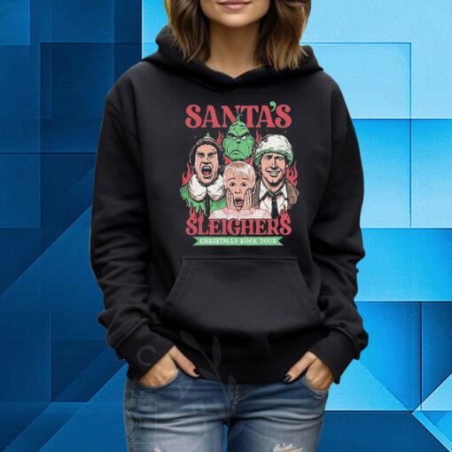 Santas Sleighers Christmas Rock Tour Hoodie T_Shirt