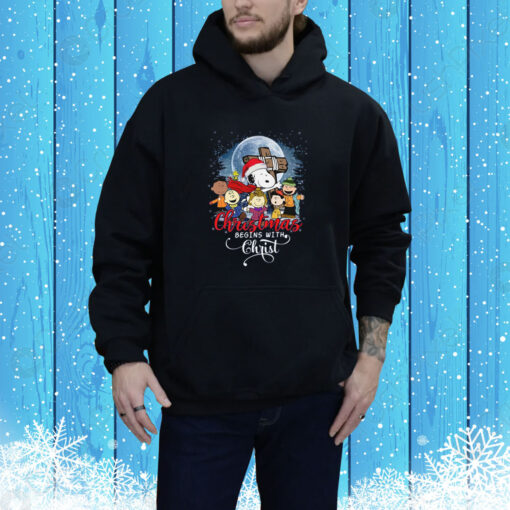 Snoopy Christmas Begins With Christ SweatShirts