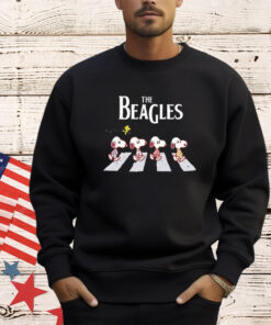 Snoopy and Woodstock Peanuts The Beagles abbey road shirt