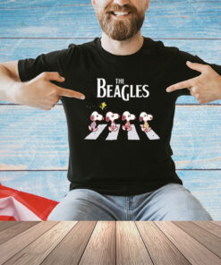 Snoopy and Woodstock Peanuts The Beagles abbey road shirt