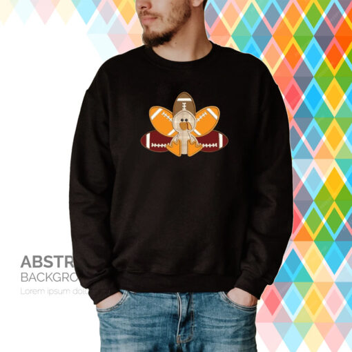 Thanksgiving Football Turkey Print Casual Hoodie Shirts