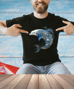 beautiful white blue whale dolphin ocean save fish sea world T-Shirt