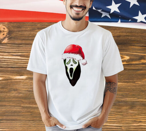 Ghostface Scream 2 wearing Santa hat Christmas T-shirt