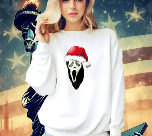 Ghostface Scream 2 wearing Santa hat Christmas T-shirt