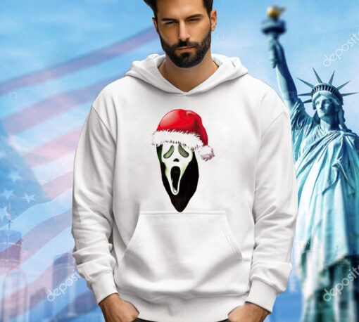 Ghostface Scream 2 wearing Santa hat Christmas T-shirt