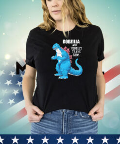 Godzilla says protect trans kids shirt