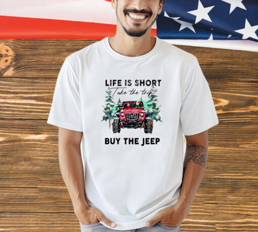 Grinch and friend life is short take the trip buy the jeep Christmas shirt