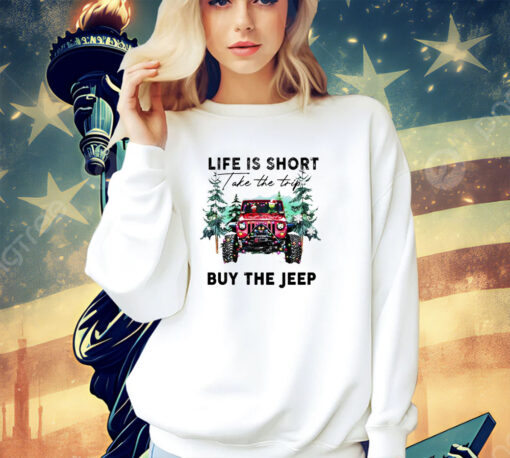 Grinch and friend life is short take the trip buy the jeep Christmas shirt