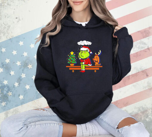 Grinch on the Shelf Christmas cartoon shirt