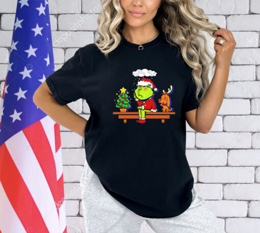 Grinch on the Shelf Christmas cartoon shirt