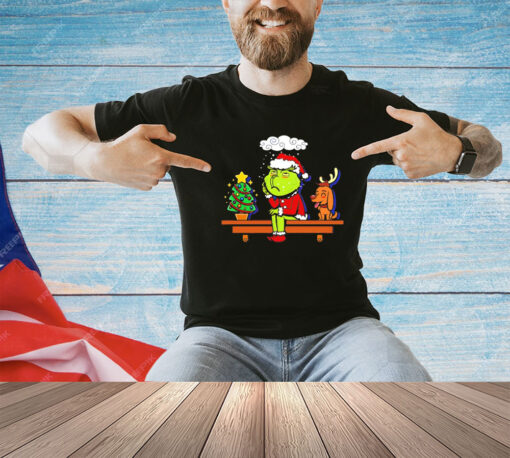 Grinch on the Shelf Christmas cartoon shirt