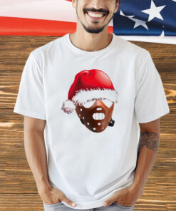 Hannibal Lecter wearing Santa hat Christmas T-shirt