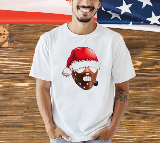 Hannibal Lecter wearing Santa hat Christmas T-shirt