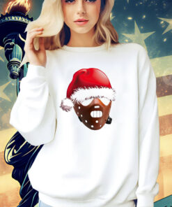 Hannibal Lecter wearing Santa hat Christmas T-shirt