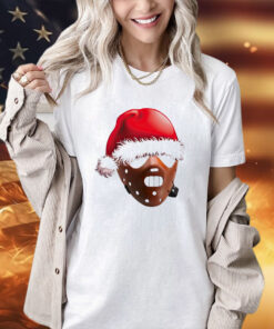 Hannibal Lecter wearing Santa hat Christmas T-shirt