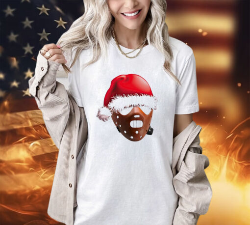 Hannibal Lecter wearing Santa hat Christmas T-shirt