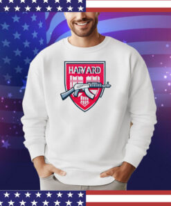 Harvard university gun logo shirt