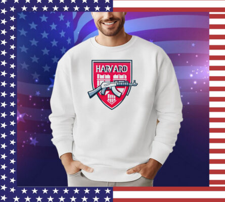 Harvard university gun logo shirt