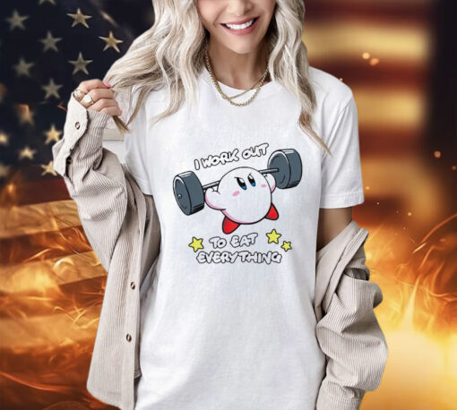 I work out to eat everything kirby meme shirt