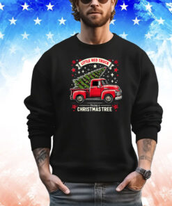 Little Red Truck Hauling A Christmas Tree Shirt