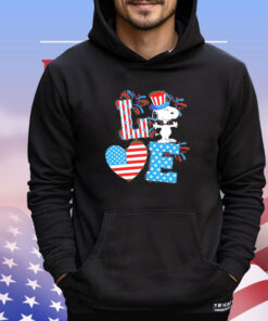 Love Snoopy Peanuts USA flag shirt