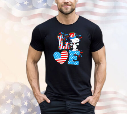 Love Snoopy Peanuts USA flag shirt