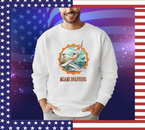 Miami Dolphins X Duvin Designs Co. cream setting sail shirt