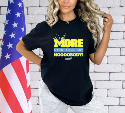 Michigan Wolverines who’s got more wins than us nobody shirt