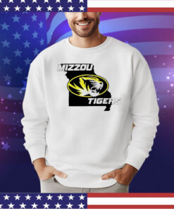 Mizzou Tigers Oval Tiger Head State Outline Gold Sec shirt