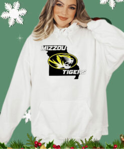 Mizzou Tigers Oval Tiger Head State Outline Gold Sec shirt