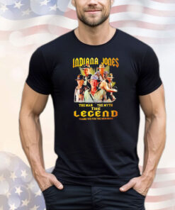 Official Indiana Jones the man the myth the legend thank you for the memories signature shirt