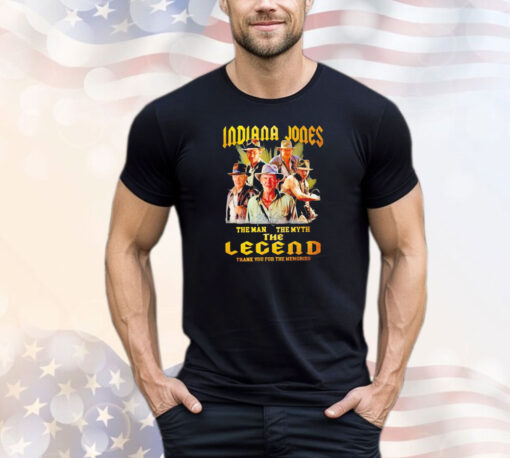 Official Indiana Jones the man the myth the legend thank you for the memories signature shirt