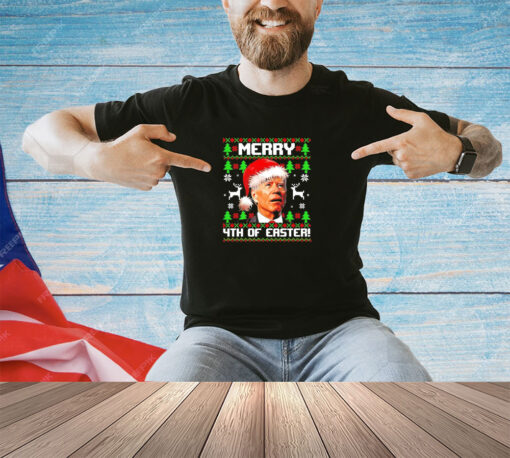 Official Santa Joe Biden merry 4th of easter Christmas T-shirt