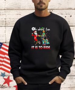 Oh what fun it is to ride Christmas bike 4 wheelers quad racing T-shirt