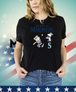 Peanuts Charlie Brown And Snoopy Playing Baseball Seattle Mariners shirt