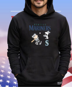 Peanuts Charlie Brown And Snoopy Playing Baseball Seattle Mariners shirt