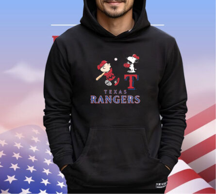 VAPeanuts Charlie Brown And Snoopy Playing Baseball Texas Rangers shirt