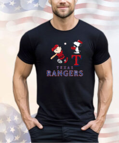 Peanuts Charlie Brown And Snoopy Playing Baseball Texas Rangers shirt