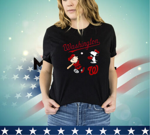 Peanuts Charlie Brown And Snoopy Playing Baseball Washington Nationals shirt